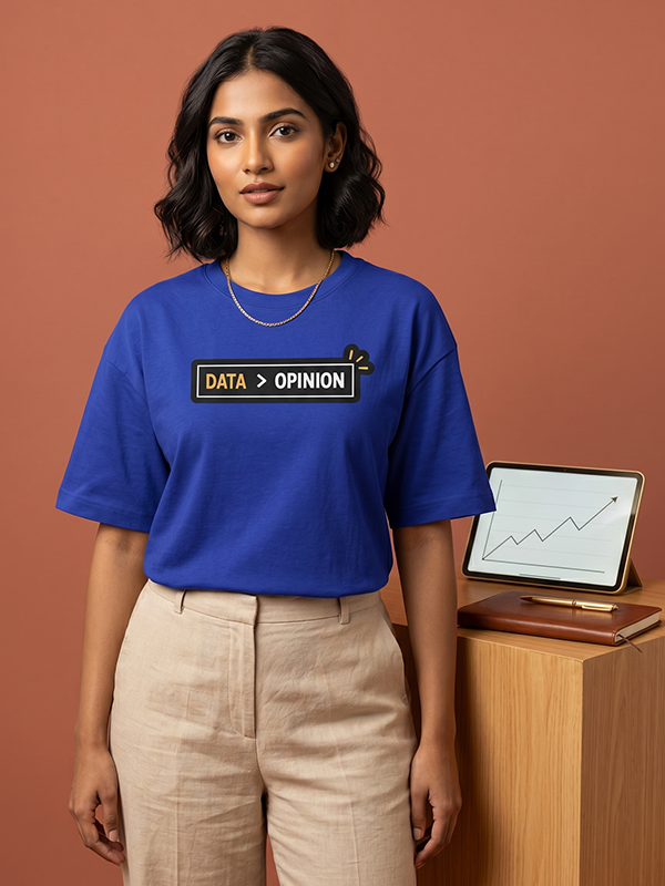 Data Opinion - Royal Blue Corporate Round Neck T-shirt