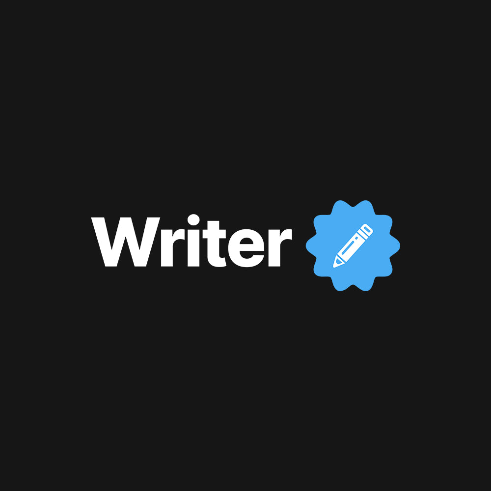 Writer Verified- Black Round Neck, Oversized Writer T-shirt