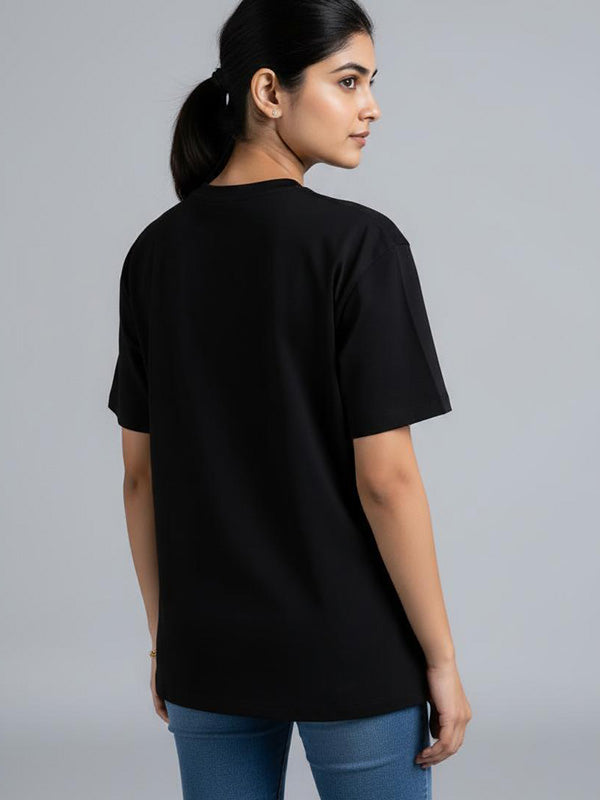Give me a Br- Black Round Neck Coding T-shirt
