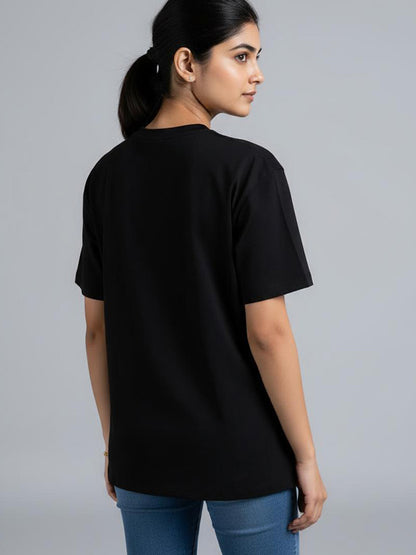 Give me a Br- Black Round Neck Coding T-shirt