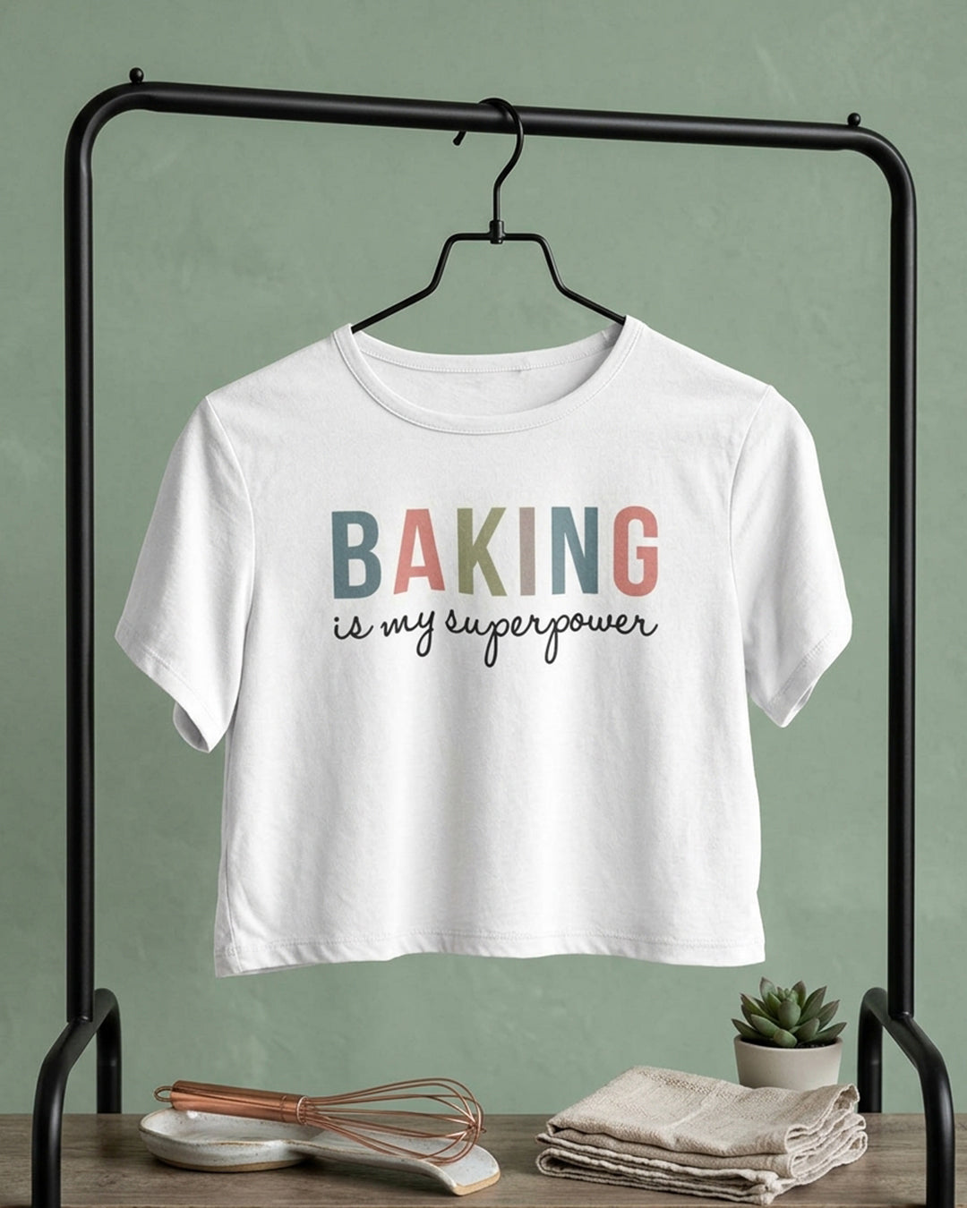 Baking is My Super Power - White Baking Crop Top