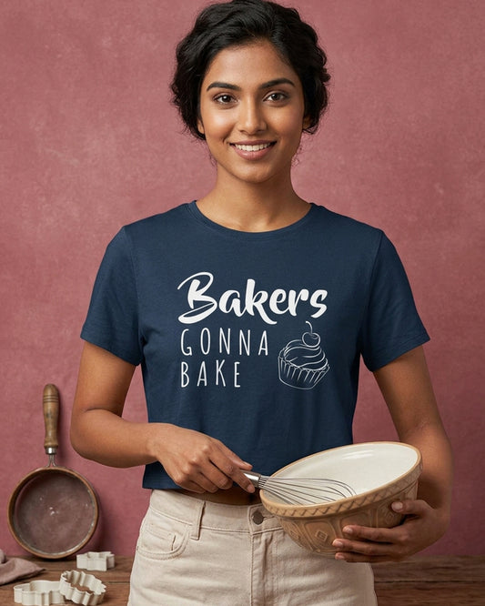 Bakers Gonna Bake - Navy Blue Baking Crop Top