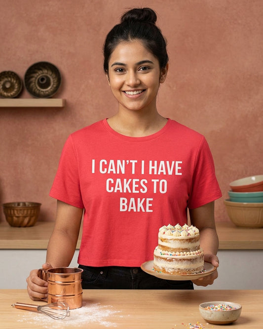 I have Cakes to Bake - Red Baking Crop Top