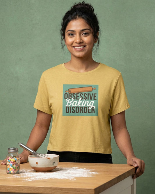 Obssesive Baking Disorder - Beige Baking Crop Top