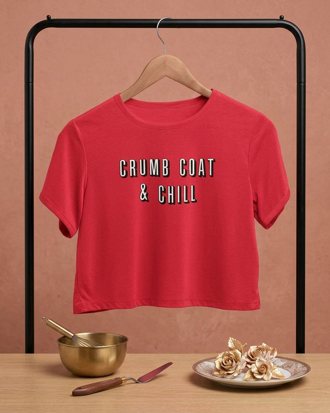 Crumb Coat and Chill - Red Baking Crop Top
