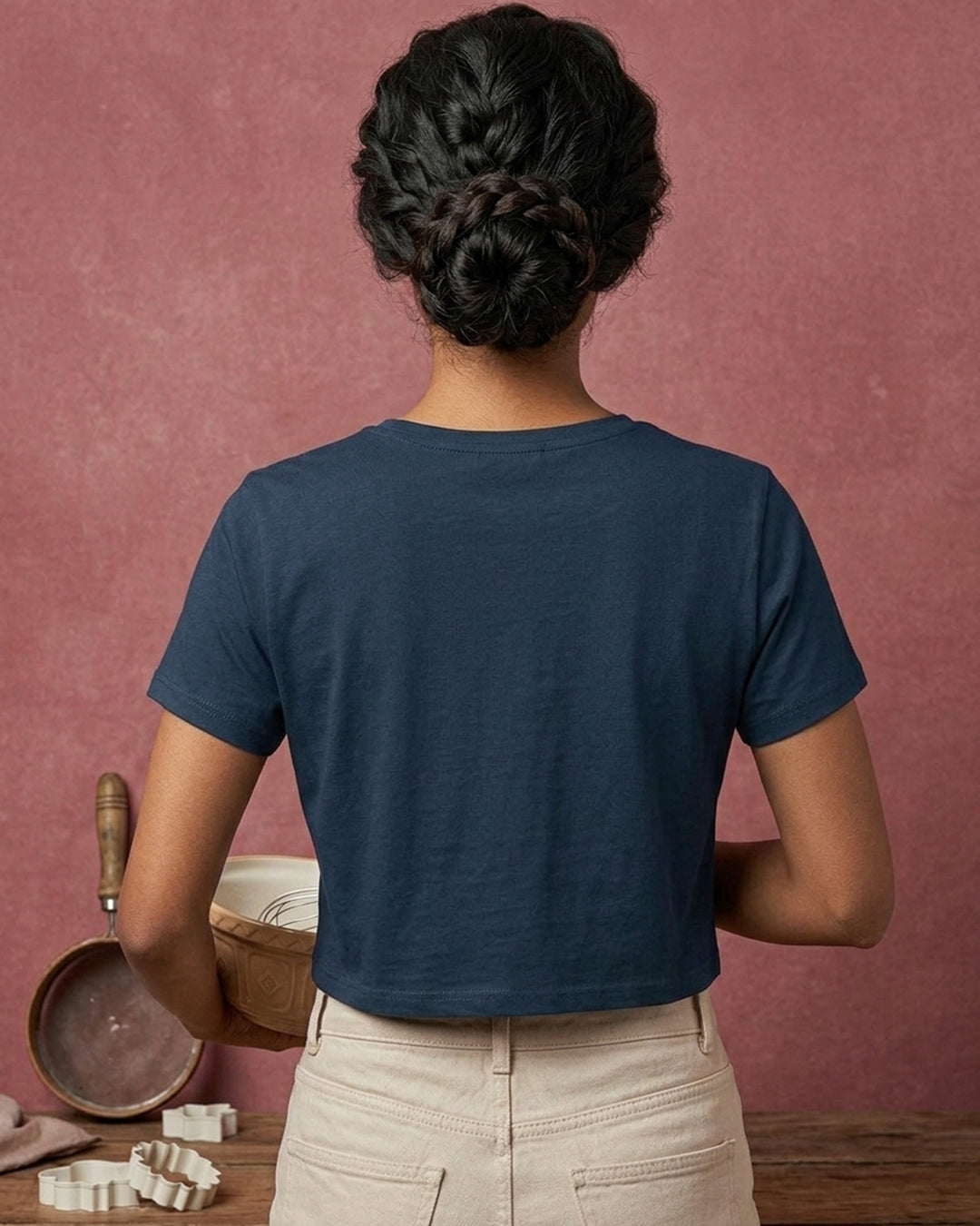 Bakers Gonna Bake - Navy Blue Baking Crop Top