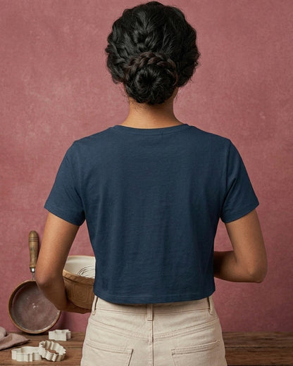 Bakers Gonna Bake - Navy Blue Baking Crop Top