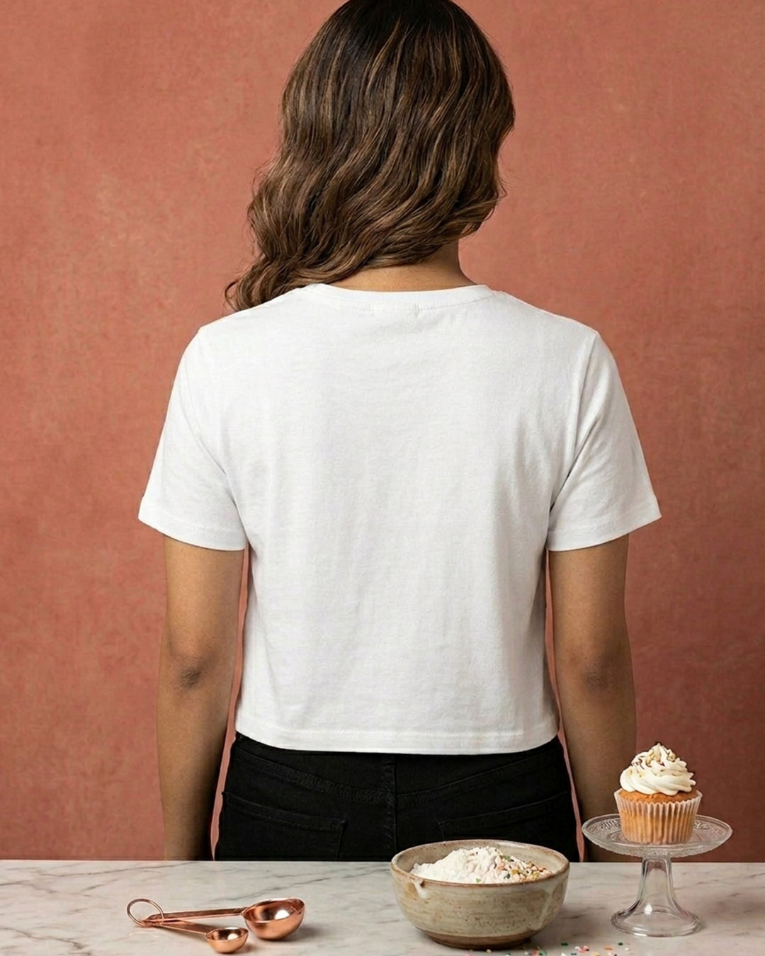 Life is what you Bake- White Baking Crop Top
