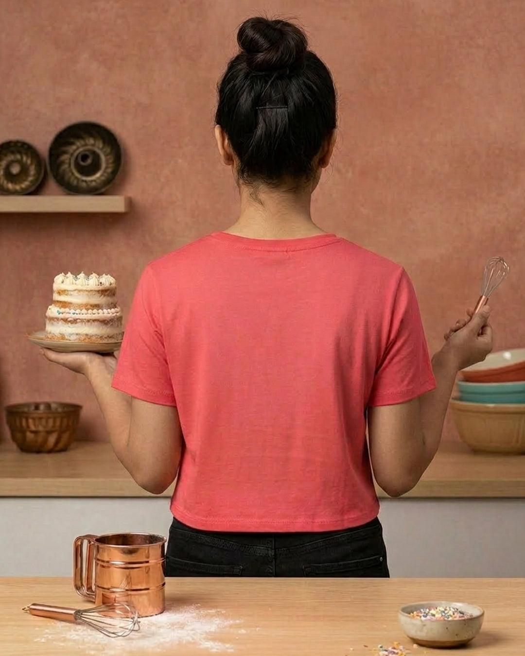 I have Cakes to Bake - Red Baking Crop Top