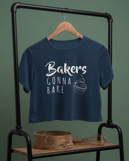 Bakers Gonna Bake - Navy Blue Baking Crop Top