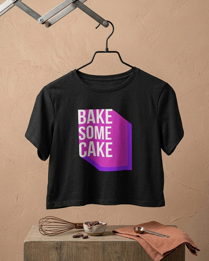 Bake Some Cake- Black Baking Crop Top