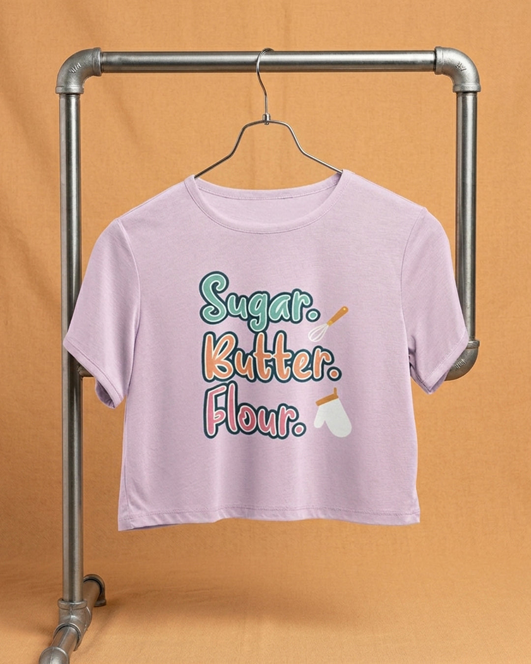 Sugar Butter Flour- Light Pink Baking Crop Top