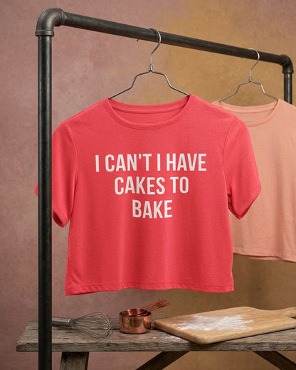 I have Cakes to Bake - Red Baking Crop Top