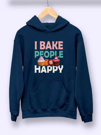 Bake People Happy- Navy Blue Baking Hoodie