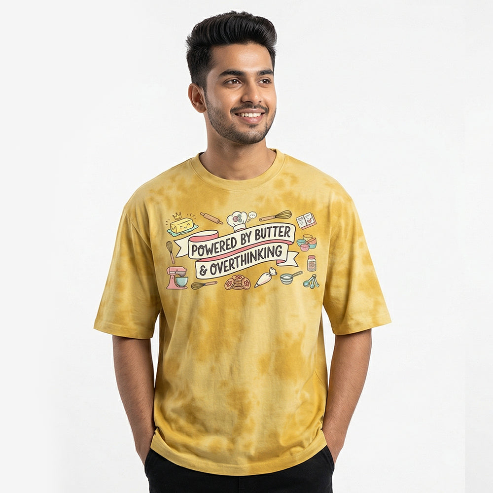 Powered By Butter- Yellow Baking Tie Dye Tshirt