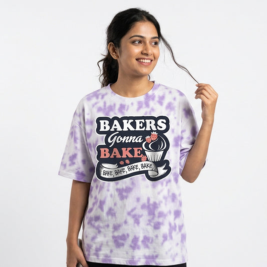 Bakers Gonna Bake- Lavender Baking Tie Dye Tshirt