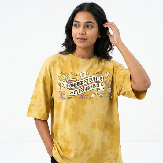 Powered By Butter- Yellow Baking Tie Dye Tshirt