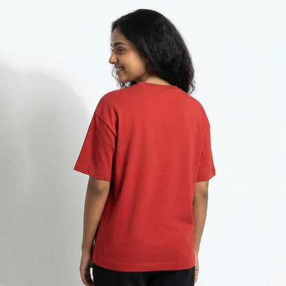Baking is My Therapy- Red Round Neck Baking T-shirt