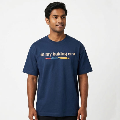 In My Baking Era- Navy Blue Round Neck Baking T-shirt