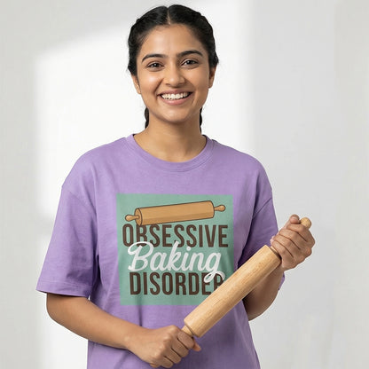 Obsessive Baking Disorder - Lavender Round Neck Baking T-shirt