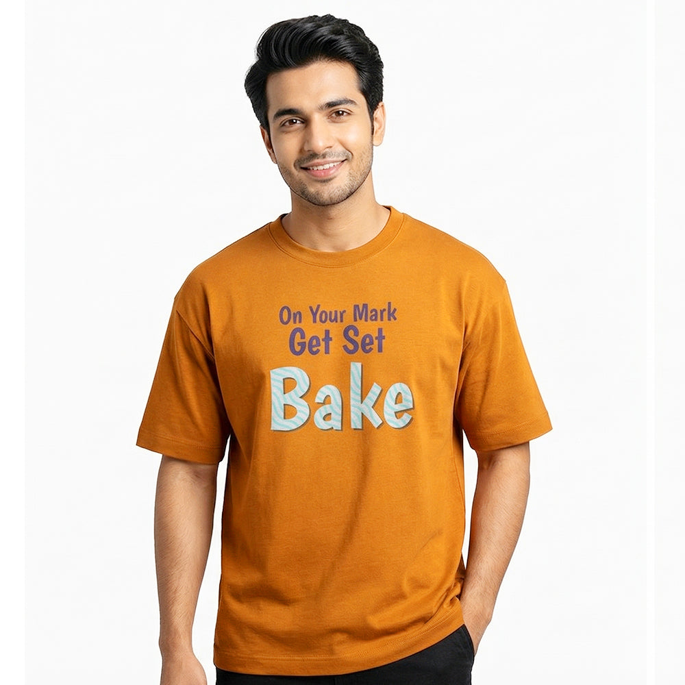 Get Set Bake - Orange Round Neck Baking T-shirt