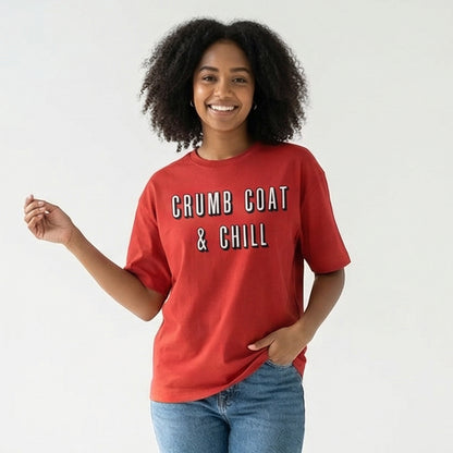 Crumbcoat & Chill - Red Round Neck Baking T-shirt
