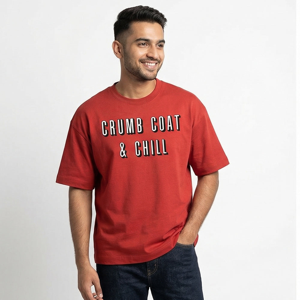 Crumbcoat & Chill - Red Round Neck Baking T-shirt