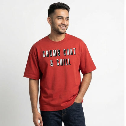 Crumbcoat & Chill - Red Round Neck Baking T-shirt