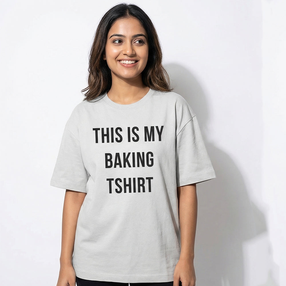 My Baking Tshirt - White Round Neck Baking T-shirt