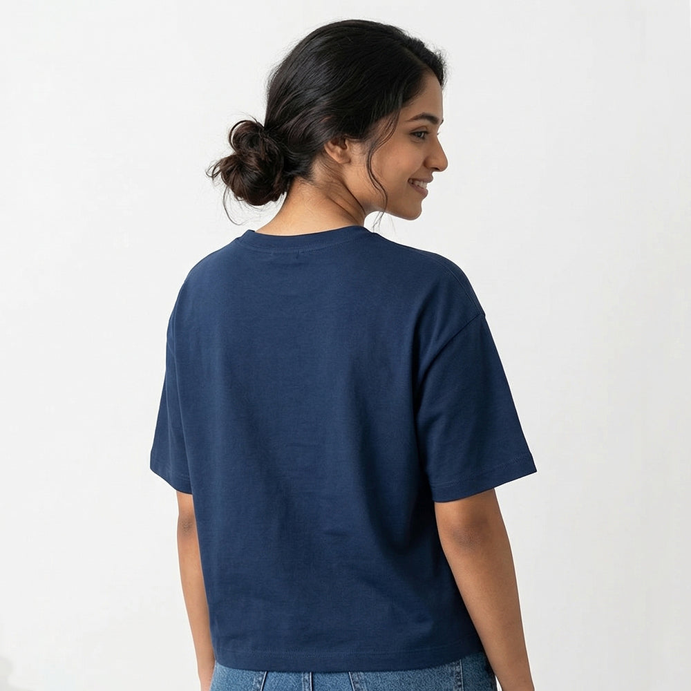 It's a beautiful day to Bake - Navy Blue Round Neck Baking T-shirt