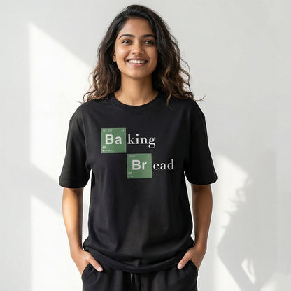 Baking Bread - Black Round Neck Baking T-shirt