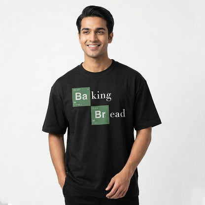 Baking Bread - Black Round Neck Baking T-shirt