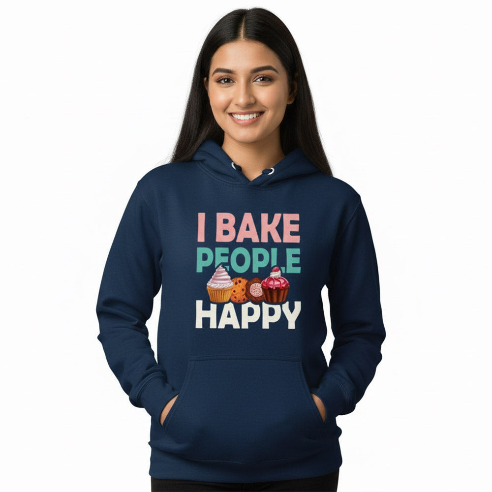 Bake People Happy- Navy Blue Baking Hoodie
