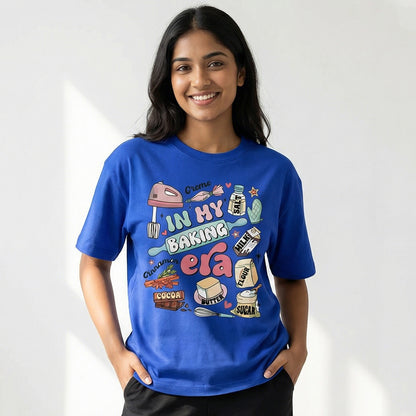 In My Baking Era- Royal Blue Baking Round Neck Tshirt