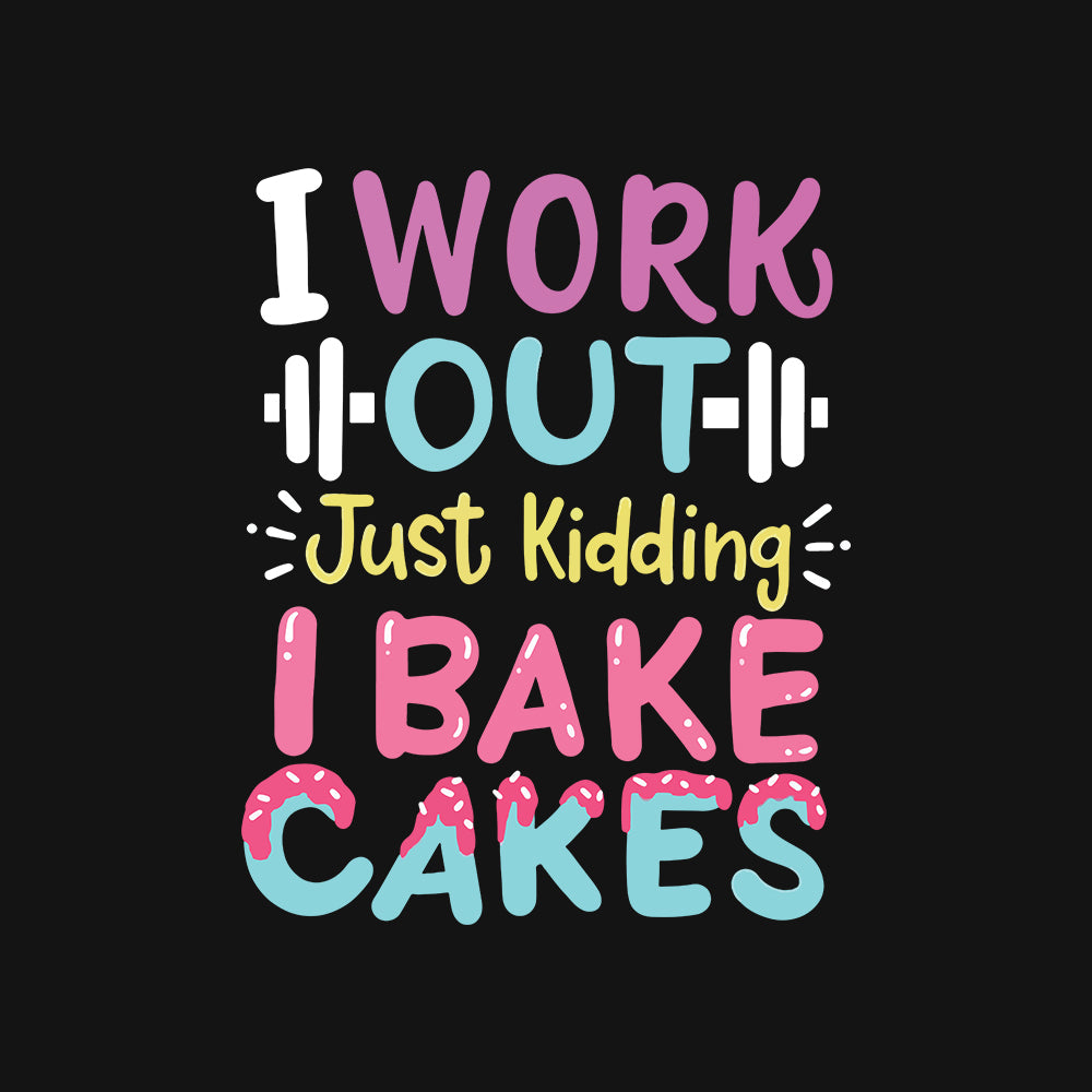 I Bake Cakes- Black Baking Round Neck Tshirt