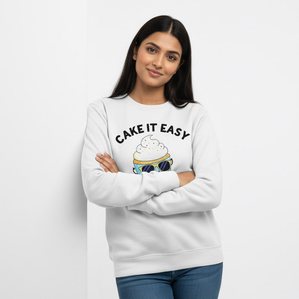 Cake It Easy - White Baking Sweatshirt
