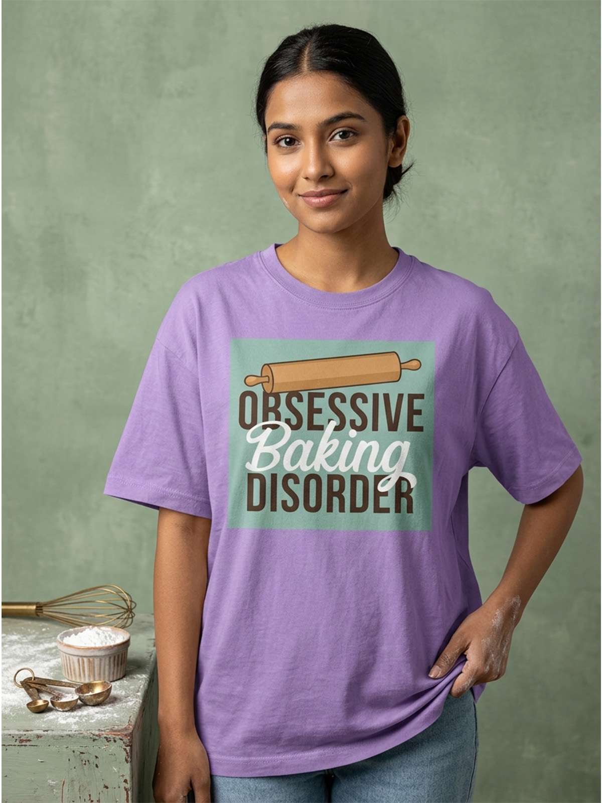 Obsessive Baking Disorder - Lavender Round Neck Baking T-shirt