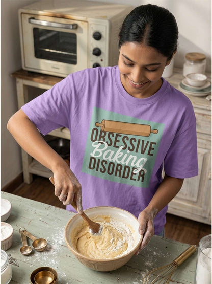 Obsessive Baking Disorder - Lavender Round Neck Baking T-shirt