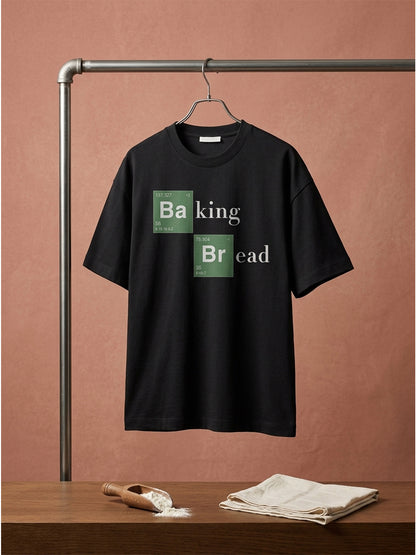 Baking Bread - Black Round Neck Baking T-shirt