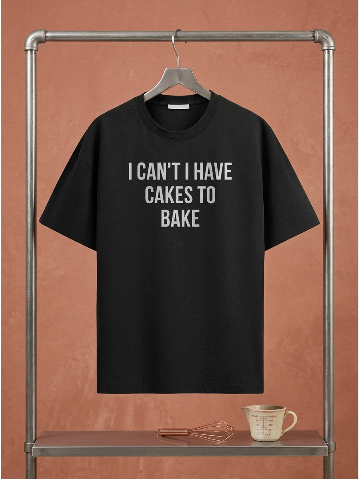 I Have Cakes to Bake- Black Round Neck Baking T-shirt