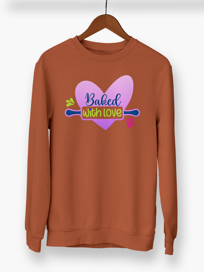Baked with Love- Coral Baking Sweatshirt