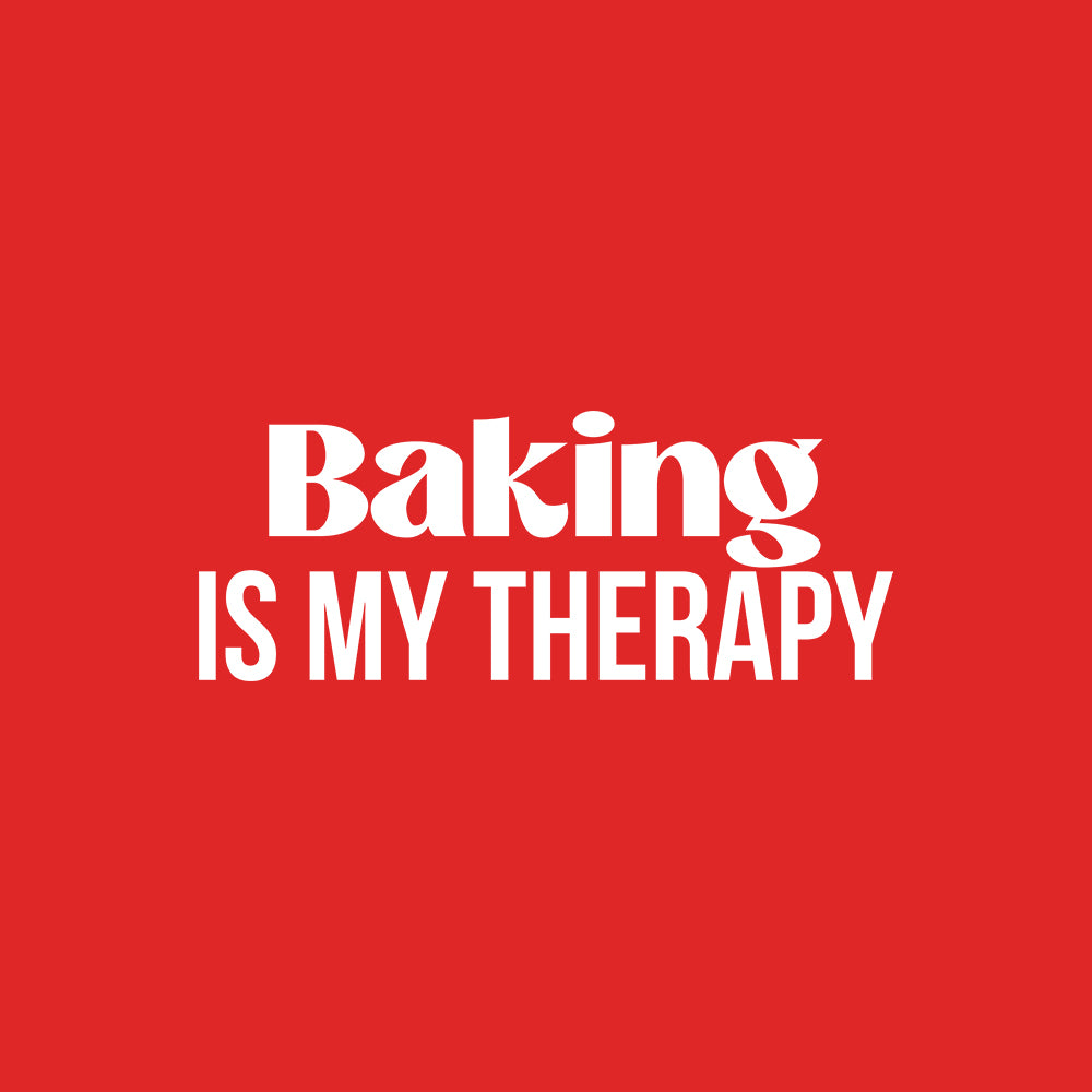 Baking is My Therapy- Red Round Neck Baking T-shirt