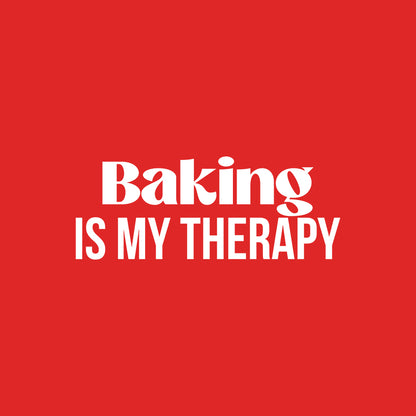 Baking is My Therapy- Red Round Neck Baking T-shirt