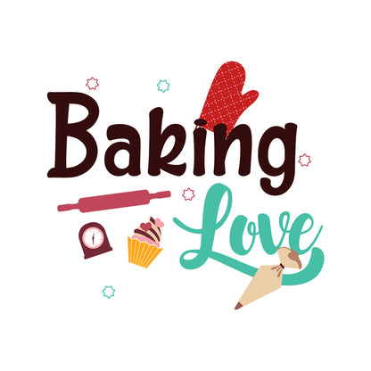 Baking Love - White Round Neck Baking T-shirt