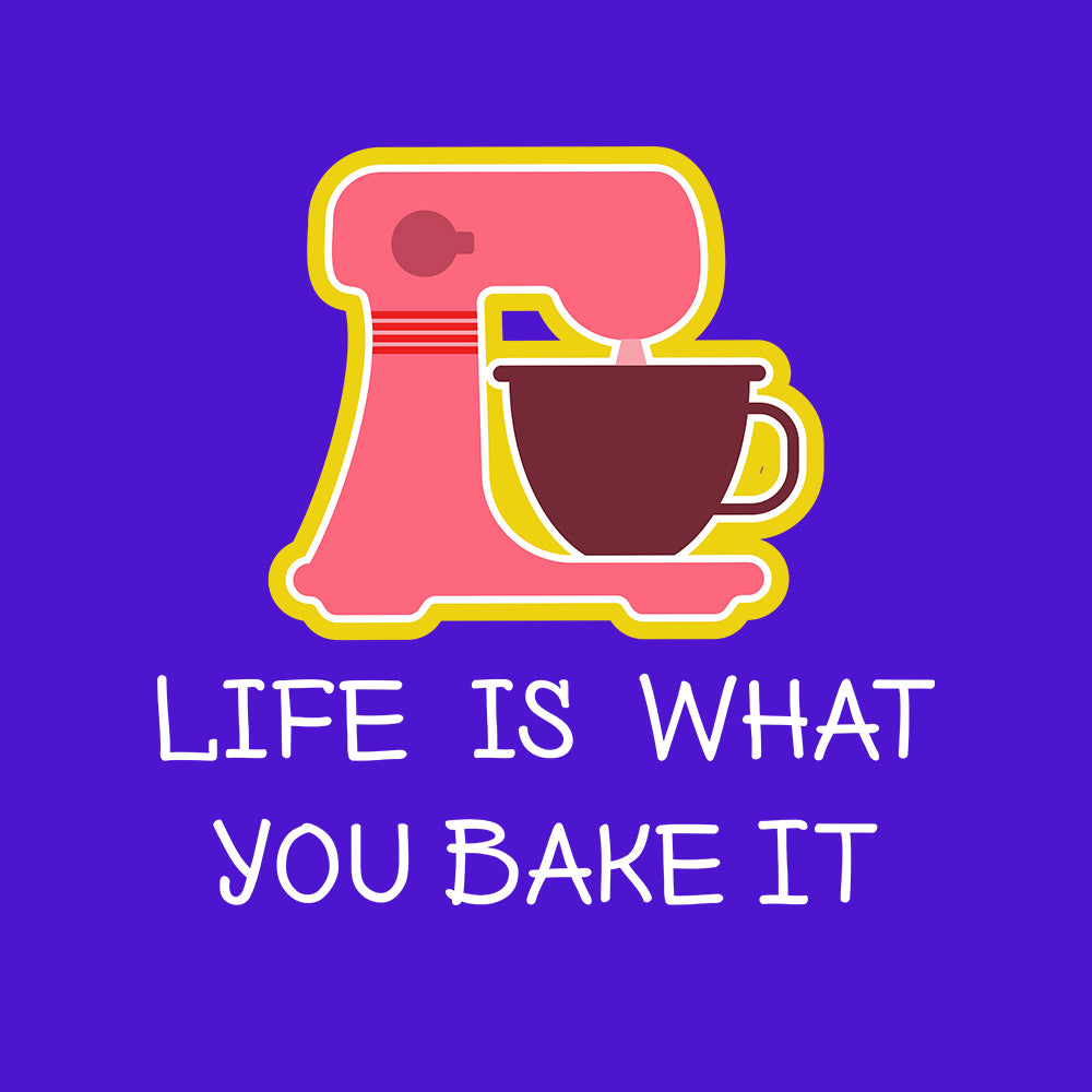 Life is What you Bake - Purple Round Neck Baking T-shirt