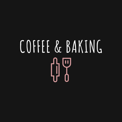 Coffee and Baking - Black Round Neck Baking T-shirt
