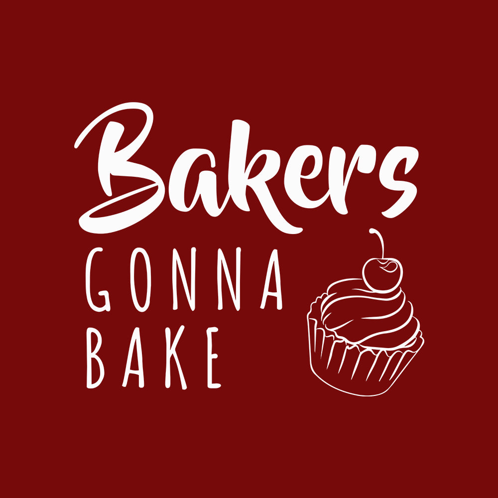 Bakers Gonna Bake- Maroon Round Neck Baking T-shirt