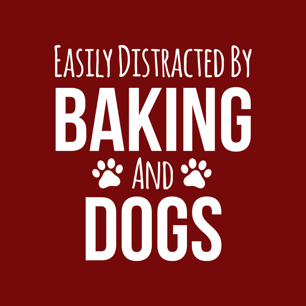 Baking and Dogs- Maroon Round Neck Baking T-shirt