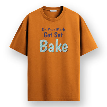 Get Set Bake - Orange Round Neck Baking T-shirt