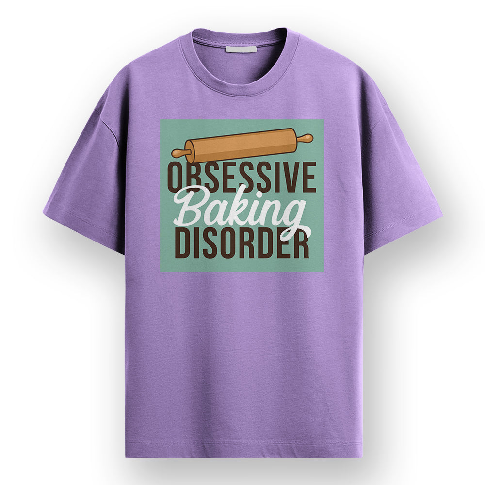Obsessive Baking Disorder - Lavender Round Neck Baking T-shirt